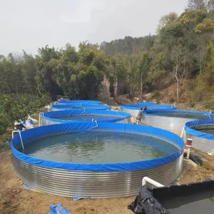 YUNMA Factory High-density PVC Canvas <b>Fish</b> Farming <b>Tank</b> Movable Circular Hot Galvanized Steel 5m-1000m Capacity Customizable - Product Image 1