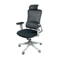 Chaise de bureau ergonomique LIYU avec appui-tête réglable et soutien lombaire, chaise de bureau en maille à dossier haut pour le bureau, norme BIFMA