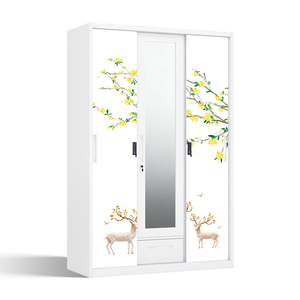 Armario de Acero con Diseño Impreso, 3 Puertas Corredizas, Espejo y Cajón, 1200mm, Gran Venta en Indonesia y Filipinas - Product Image 2