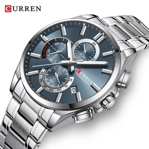 Montre sport chronographe à quartz CURREN 8475 pour hommes - Bracelet en acier inoxydable et cadran multifonctionnel - Product Image 2