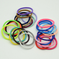 Bandes élastiques sans couture pour queue de cheval 29 couleurs 4mm Attaches à cheveux à base unie pour fille Accessoires de coiffure DIY