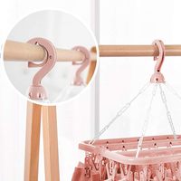 32 Klammern Faltbarer Kleiderbügel für Kinder und Erwachsene, Windgeschützter Wäscheständer für Socken und Unterwäsche, Kunststoff-Trockengestell, Kinderkleiderbügel