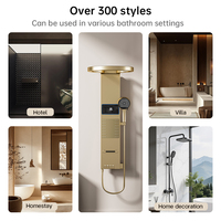 Panneau de douche numérique W8 populaire avec éclairage d'ambiance haut de gamme et réglage de la température, recommandé pour la salle de bain à domicile