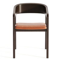 Chaise de salle à manger en bois moderne minimaliste Silvano 10 avec dossier en rotin, pieds en hêtre robustes, housse en lin confortable
