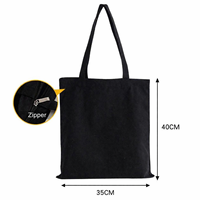 Sac fourre-tout en toile noire épaisse réutilisable avec motif de lettres personnalisé et logo imprimé sur mesure, modèle JUXIN BY0200, poignée supérieure longue
