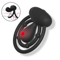 Anillo Vibrador Recargable de 10 Frecuencias con Doble Estimulación, Masajeador de Testículos de Silicona Líquida y Entrenador de Retraso Masculino, Juguete Íntimo para Hombres
