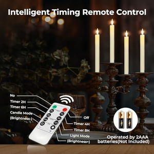 เทียน LED แบบแท่ง 3 มิติ ไร้เปลวไฟ ใช้พลังงานจากแบตเตอรี่แบบชาร์จได้ ชนิด Type C พร้อมรีโมทตั้งเวลา และฐานชาร์จ สำหรับตกแต่งบ้านในช่วงคริสต์มาส - Product Image 4