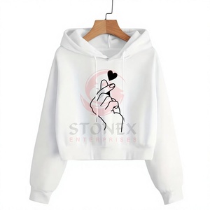 Fournisseur de sweats à capuche courts pour femmes, sweats à capuche confortables de qualité supérieure avec logo personnalisé et service OEM ODM - Product Image 1