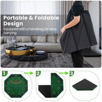 Table de poker pliable de 48 pouces pour 8 joueurs, plateau octogonal en MDF avec porte-gobelets et tapis de casino, idéale pour les salles de jeux en sous-sol - Fournisseur en gros