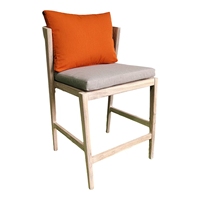 Ensemble de bar en teck et rotin pour l'extérieur, 4 places, table haute et chaises, résistant aux intempéries, meubles de bar pour jardin et balcon