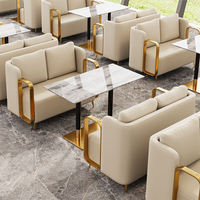 Vente directe d'usine Mobilier de restaurant simple Ensemble table et chaises Café Traiteur Restaurant personnalisé Booth Salon Canapé