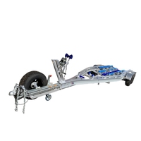Remorque de bateau en aluminium robuste de 28 pieds avec échelle d'accès et freins à disque hydrauliques pour yacht, bateau de pêche, ponton