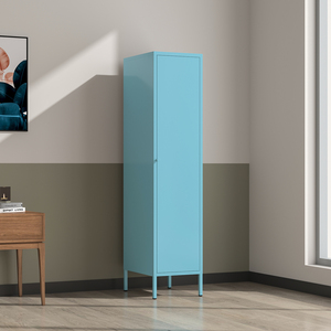 Armoire de rangement en acier à une porte, nouveau design pour chambre à coucher, structure assemblée avec serrure à clé - Product Image 5