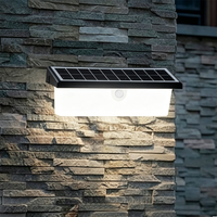 Lampu Dinding Luar Ruangan Tenaga Surya Lampu Sensor Gerak PIR Tahan Air 3 Mode Tanpa Kabel Lampu Taman Halaman Villa Balkon Dinding Eksterior