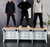 Bureau d'ordinateur moderne pour salle de classe multimédia avec écran LCD rabattable et écran caché pour l'école et l'atelier