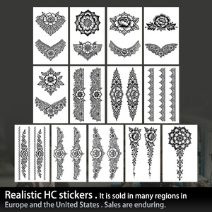 Tatuaje Temporal Étnico de Henna, Flores Geométricas de Daruma, Tatuaje Semipermanente Impermeable, Dura 2 Semanas, Tatuaje Herbal para Brazo - Product Image 6