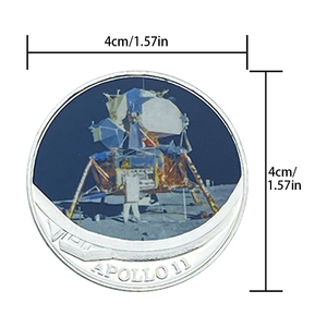 Moneda Conmemorativa de la Aeronáutica Espacial, Recuerdo del Apolo, Aterrizaje Lunar, Astronauta, Moneda de Plata Metálica en Venta - Product Image 6