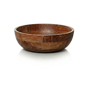 Bol de service multifonctionnel en bois d'acacia naturel, design minimaliste, résistant à la chaleur, fait main, léger, écologique, pour les fêtes - Product Image 1