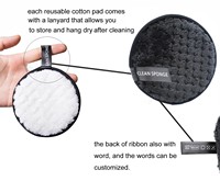 Éponge nettoyante pour le visage en coton réutilisable de haute qualité, épaisse, écologique, lavable, pour le maquillage, la beauté, le démaquillant