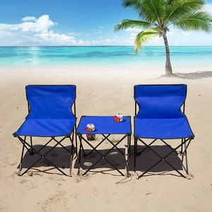 Ensemble <span class=keywords><strong>table</strong></span> et chaise pliantes portables en <span class=keywords><strong>fer</strong></span> confortables pour bébés et enfants, sans accoudoirs, pour la plage et les parcs (Malaisie) - Product Image 5