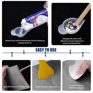 Kit di Riparazione per Ceramica, Acrilico, Fibra di Vetro e <span class=keywords><strong>Marmo</strong></span>, per Riparare Graffi, Scheggiature, Ammaccature e Fori su Piastrelle e Vasche da Bagno - Product Image 6