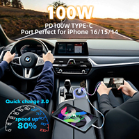 Cargador USB C de Aluminio de 12-24V con Múltiples Puertos: 100W PD, 18W QC 3.0, Garantía de 1 Año para Auto, Barco, Motocicleta, RV, Camión