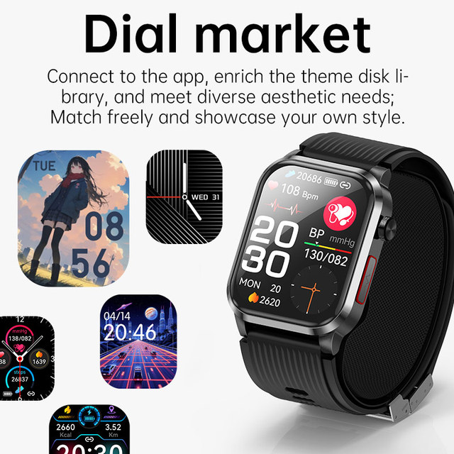 Temperature Heart Rate Medical Grade Air Pump Stainless Steel Health Smartwatch P300 Pro Medical Blood Pressure Watch