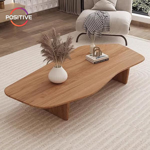 Table à thé créative en bois massif moderne minimaliste petit appartement salon table irrégulière Basse Salon - Product Image 1
