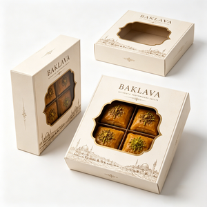 Scatola <span class=keywords><strong>per</strong></span> Baklava Antiaderente con Finestra Trasparente, Confezione Regalo Premium <span class=keywords><strong>per</strong></span> <span class=keywords><strong>Dolci</strong></span> Mediterranei - Product Image 3