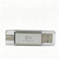 Flash Drive Enkripsi USB2.0 Type-C Antarmuka Ganda Berbahan Aluminium Alloy Baru Tahan Air 16GB-128GB Garansi 2 Tahun Logo Dapat Disesuaikan