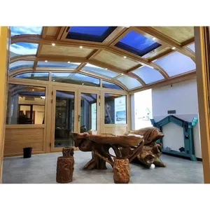 Spot mallar için güneş evi restoran sunroom için ev penceresi cam tasarım prefabrik ev