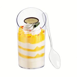 Vasos de Plástico Transparente para Parfait de 2.2 oz, Vasos Pequeños Reutilizables para Servir en Fiestas, Mini Vasos para Postres con Cucharas para Degustación de Postres - Product Image 1