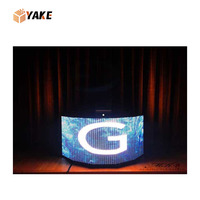 Cabina de DJ de vídeo 3D para interiores Pantalla LED para eventos Cabina de DJ LED digital Pantalla de fachada Mesa de cabina de DJ LED curvada