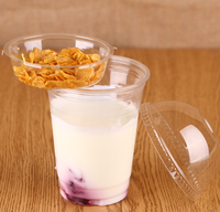 Yogourt Jetable Parfait Dessert Insert Tasses Avec Couvercle Bol Snack Plateau Et Boisson Crème Glacée Milkshake Café Boba Thé Tasse En Plastique