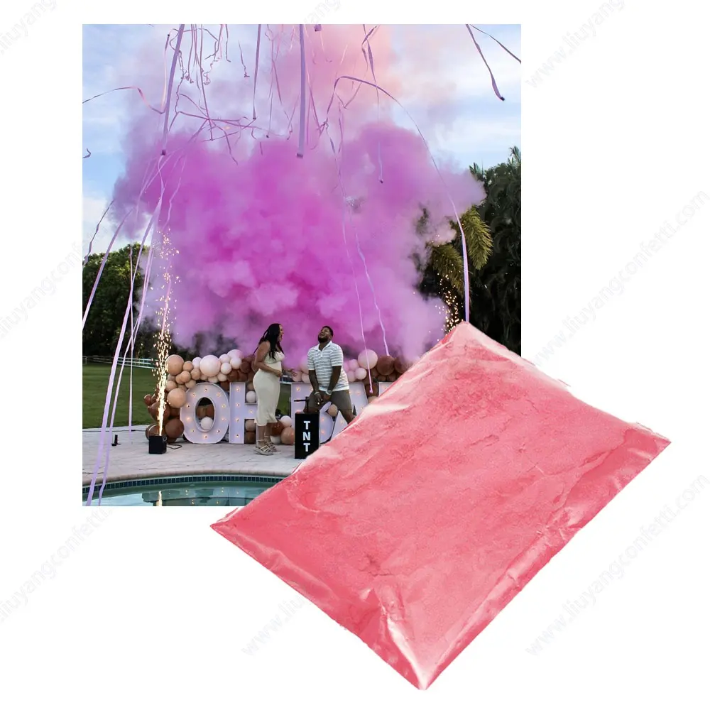 Asap pencelupan lari Blaster biru merah muda Gulal jenis kelamin mengungkapkan Baby Shower tahap Sfx pesta pernikahan perlengkapan Warna 100g bubuk Holi