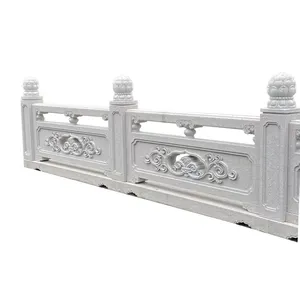 Hot Sale Balcony And House Outdoor Decoration Natural Grey Granite Stone Relief Carving Balustrade And Railing