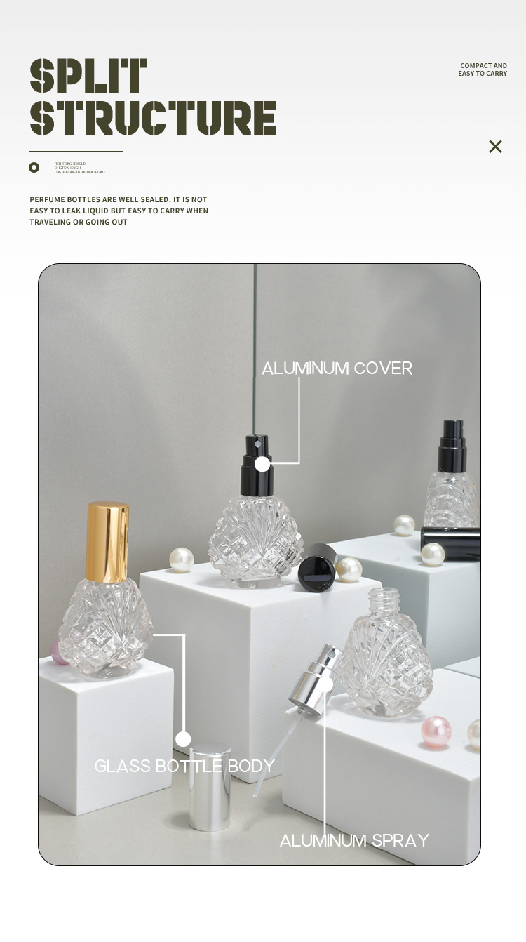 ANLN Empty Glass Perfume Bottles Fine Mist Spray Atomizers Pocket Portable Women Perfume 15ml