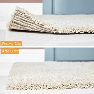 Lot de 4 autocollants antidérapants réutilisables et lavables pour tapis, patchs anti-bouclage, fixations pour tapis de sol, bande adhésive, patins d'angle - Product Image 5