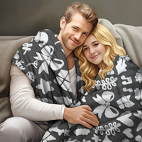 Manta de Sherpa Jacquard Catiónica de Poliéster 100% de Doble Capa Tejida en Fábrica para Venta al por Menor, al por Mayor y Programas de Regalos
