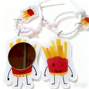 Custom Creative INS Acrylic <b>Mirror</b> Keyring Cute Sweet <b>Small</b> Portable Makeup <b>Mirror</b> Keychains - Product Image 2