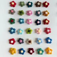 Fleurs au crochet en laine tricotée multicolores, créatives et très demandées, à tête unique, en fil de crochet, pour la vente en gros et le DIY