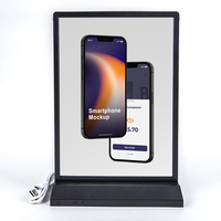 5V Rechargeable Double Face LED Boîte à Lumière Alimenté par Batterie A4 Affiche Signe Stand Publicité Intérieure Forme Personnalisée Aluminium Acrylique