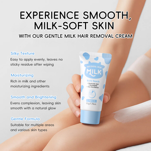 Crème dépilatoire LAIKOU MILK 50g, produits de beauté, crème dépilatoire pour les aisselles et les bras, crème dépilatoire sans douleur, crème dépilatoire pour le corps - Product Image 5