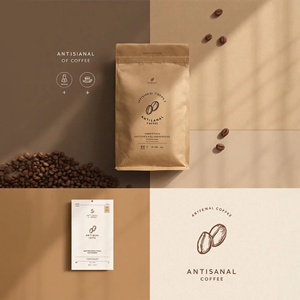 Sacchetti Personalizzati in Carta Kraft a Fondo Piatto per Chicchi di <span class=keywords><strong>Caffè</strong></span> con Cerniera e Valvola, Confezioni Alimentari, Campione Gratuito Disponibile - Product Image 3