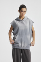 Automne Nouvelle tendance incontournable Veste à capuche en molleton délavée et décolorée 100% coton surdimensionnée Écologique Vente en gros