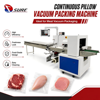 Machine d'emballage horizontale sous vide haute vitesse pour viande, saucisses, poulet, bœuf, bacon, steak, machine d'emballage en forme de coussin