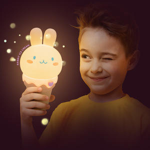 Rabbit Ice Cream <b>Night</b> <b>Light</b> Warm White Led Tap Control <b>USB</b> Powered Plastic Bedside Lamp For Baby Room Sleep Aid - Product Image 3