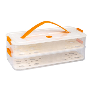 Organizador multicapa para refrigerador de cocina, contenedor de almacenamiento de dumplings, embalaje congelado, pastelería, dumplings, caja de huevos de plástico con asa - Product Image 6