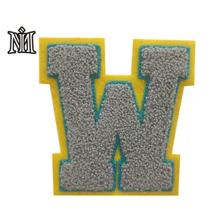 iron Sew-on letter or number chenille embroidery patch for hat heat transfer