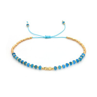 Trendiges Damen-Armband mit Natürlichen Traubensteinen, Blauem Apatit, Kugelförmigen Kleinen Facettierten Halbedelsteinen in Krappenfassung